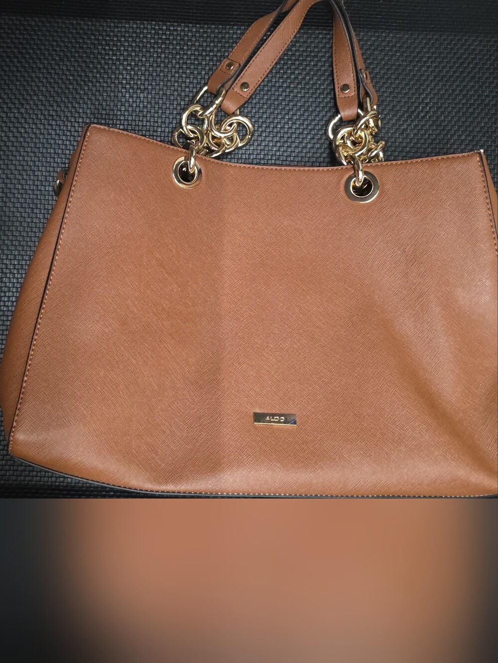 Aldo Tan Shoulder Tote with Gold Chain Hardware